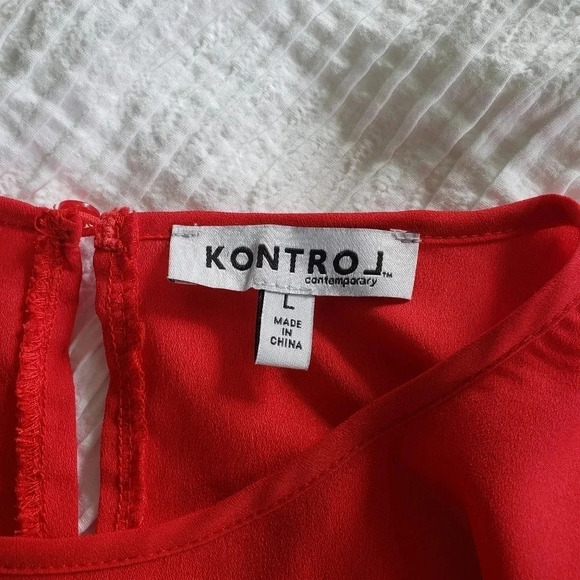 KONTROL Contemporary Women's Red Long Bell Sleeve - Picture 10 of 10